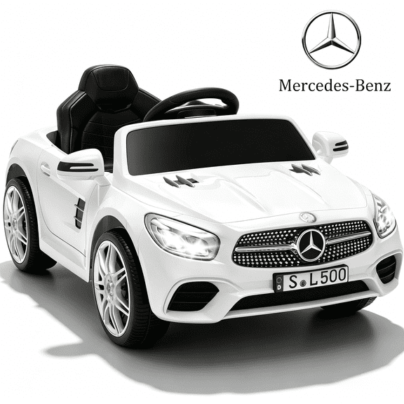 Licensed Benz CLS 350 12V Electric Ride on Toys with Bluetooth Music, LED Lights, Spring Suspension, Power Car Wheels, Electric Car for Kids with Parent Remote Control (White)