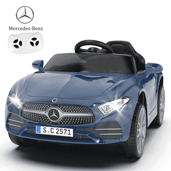 Xuanlur 12V Power Ride on Toys for Toddlers, Licensed Mercedes-Benz Ride on Cars for Kids, Kid Electric Car, Aged 1-4Y, Dark Blue