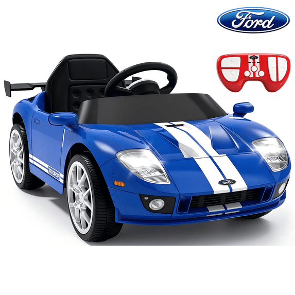 Xuanlur 12V Power Ride on Toys for Toddlers, Licensed Ford GT Ride on Cars for Kids, Kid Electric Car, Aged 1-5Y, 3 Speed, Blue