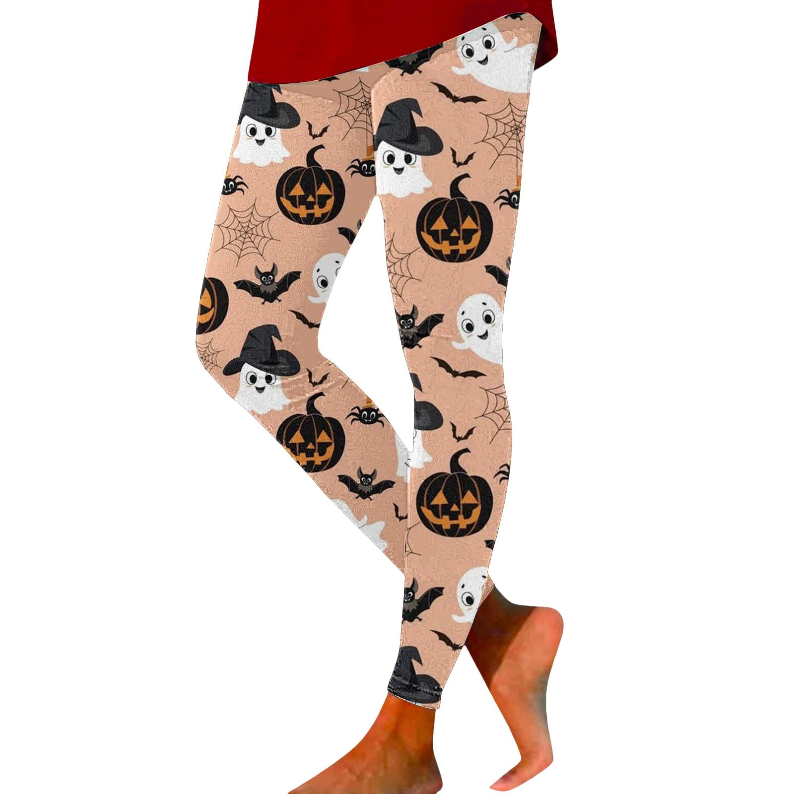 Xuapaodt INC Halloween Leggings For Women Soft Halloween Pumpkin Head Stripes Print Legging Slim Yoga Fitness Running Walmart