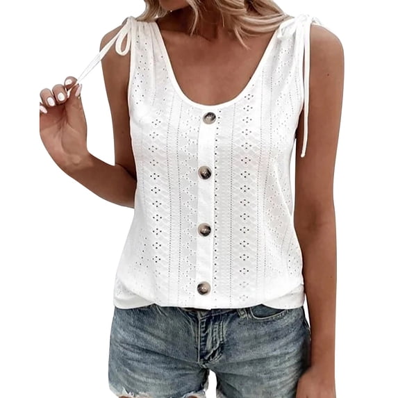 Xuapaodt INC Women's Sexy Casual Solid Color U Neck Vest Simple And Exquisite Design Pullover