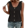 thumbnail image 1 of Xuapaodt INC Women's Sexy Casual Solid Color U Neck Vest Simple And Exquisite Design Short Sleeve, 1 of 3