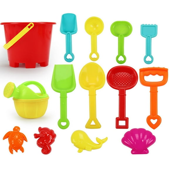 14 Piece Beach Sand Toy Set for Kids Outdoor Seaside Water Play Educational Learning Activity