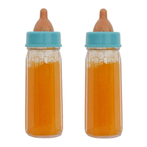 Xubinwww 2 PCS Milk Bottle Doll Bottle Disappearing Milk Doll Disappearing Milk And Juice Doll Pretend Play Doll Feeders Doll Accessories 12ml Animals for Kids 3-5 Building for Girls Addition Math