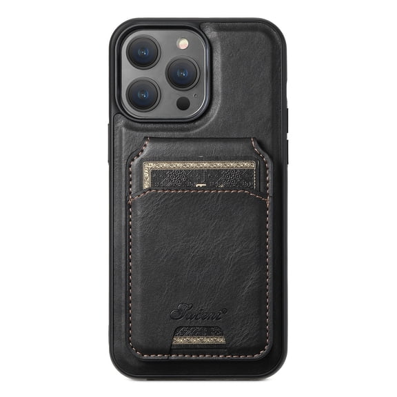 Xubinwww Compatible With Mobile Wallets 2 In 1 Detachable Card Holder With Retro Leather RFID Shielded Flip Stand Men's And Women's 6.3 Inch