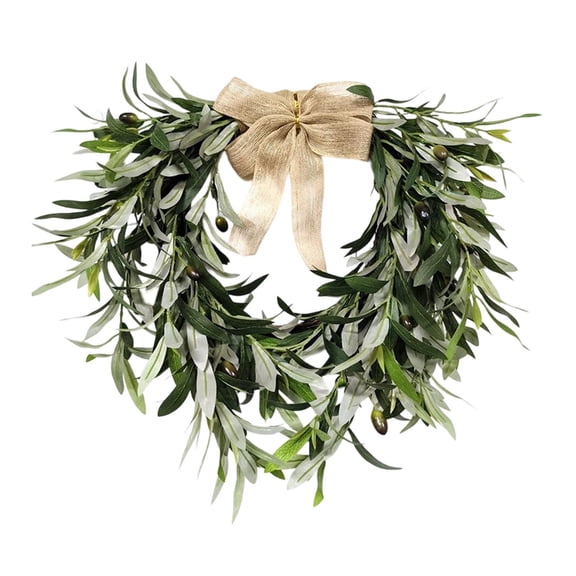 Xubinwww And Summer Olive Heart Shaped Holiday Bow Courtyard Suitable For Front And Window Wedding Flower Flower Hanging Winter Flowers Flowers Tropical Flowers Fall Peony Flowers & Flowers Wisteria