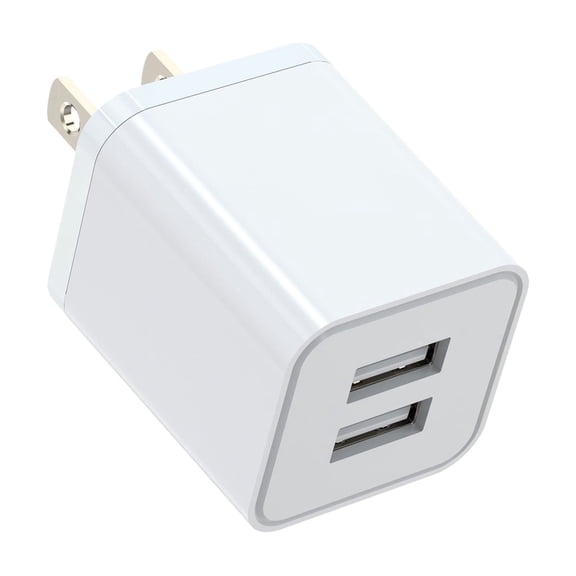 Xubinwww USB Plug USB Wall Charger 2 Pack Port USB Electrical Plug Cube 5V 2.4A Charging Block USB Plugs Compatible Ankr1622j21 Lighting Plug Sl1316 Phone Chargers for Android Type C Plug Qube50 Two