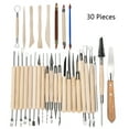 Xubond 30PCS Wooden Clay Set Carving Tools Sculpting Shapers Color Tool