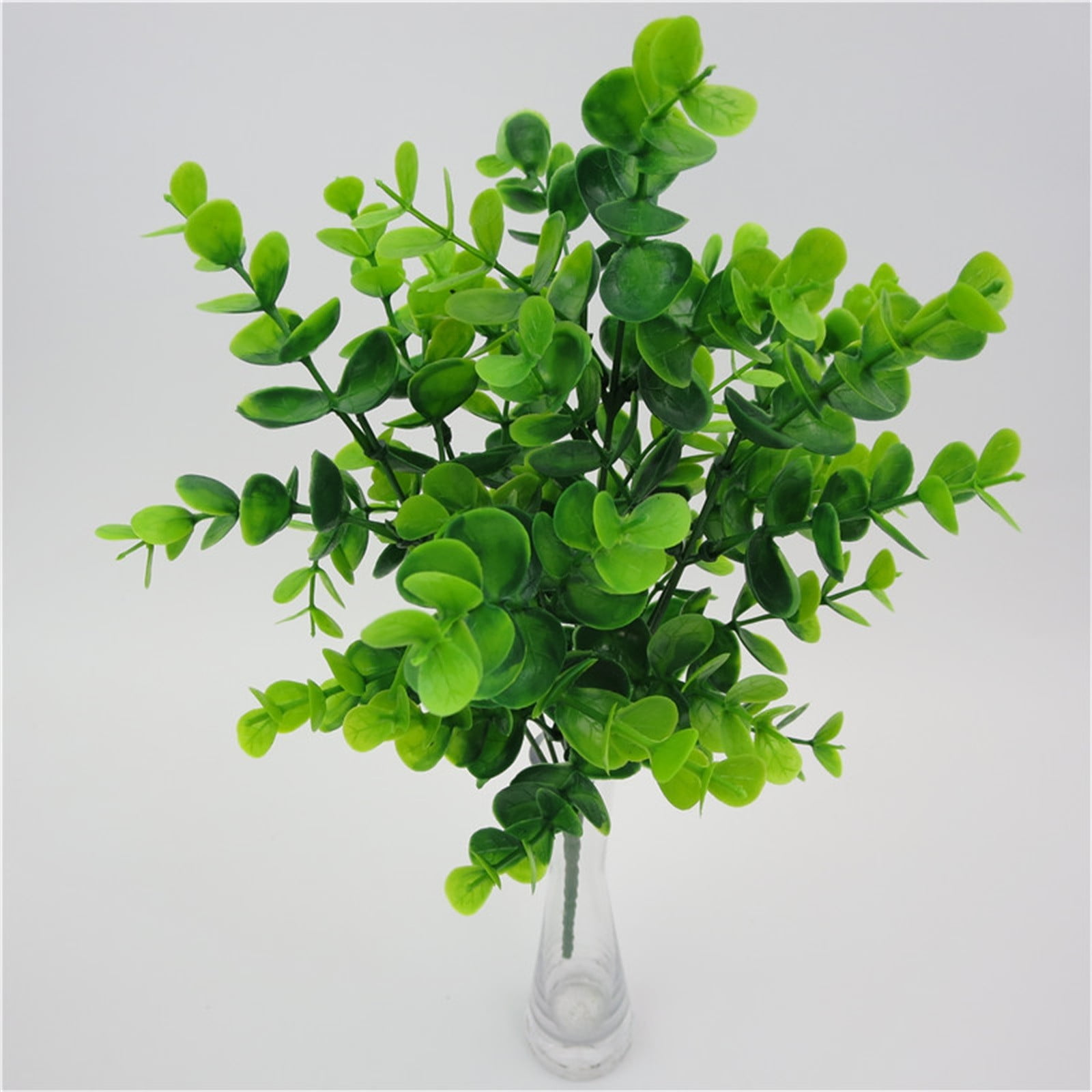 Xubond Artificial Flowers, Globulus Decor Faux Greenery Stems Green