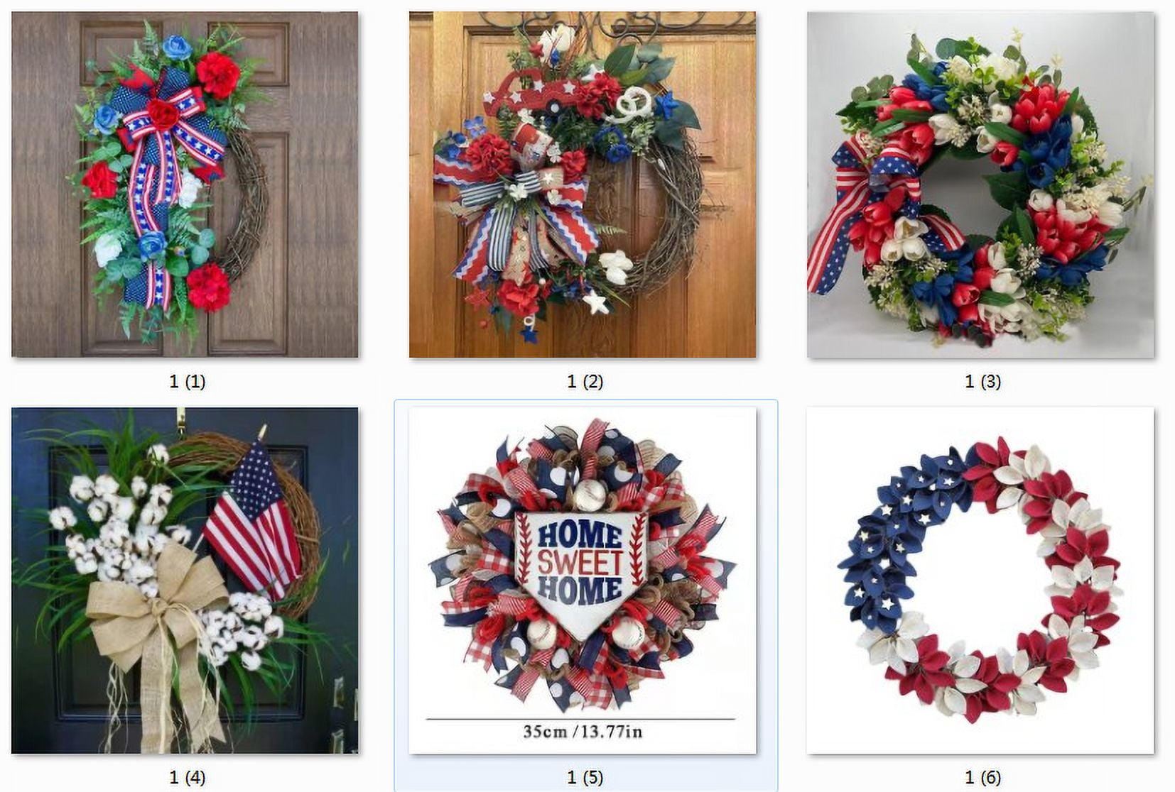 Xubond Artificial Flowers, Idyllic Fourth Of July Wreaths Patriotic