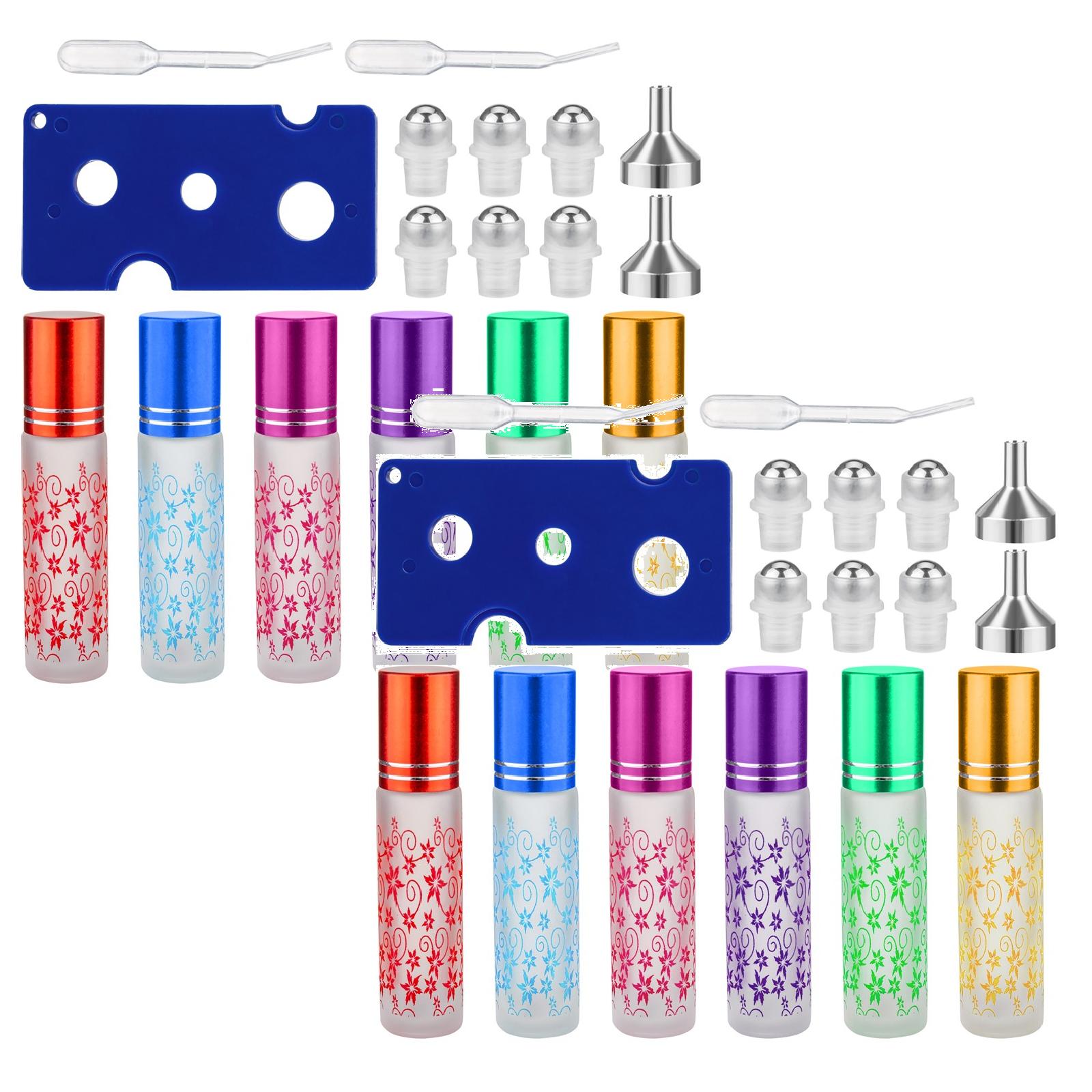 Xubond Bottle Glass 6Pcs Refillable With Roller oil Ball Bottles 10ml