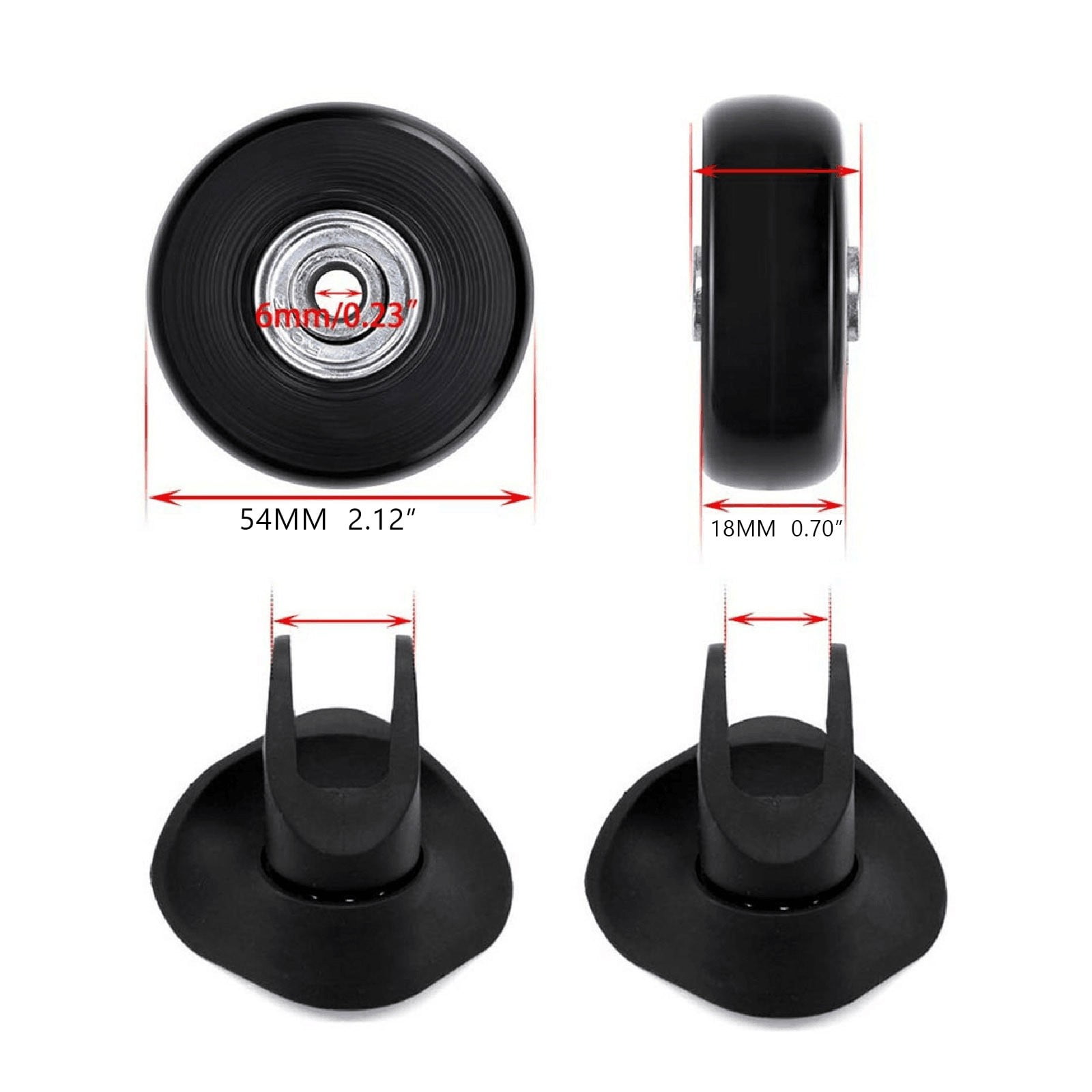 Xubond Caster Wheels, Replacement Wheels For Suitcase Rubber Wheel