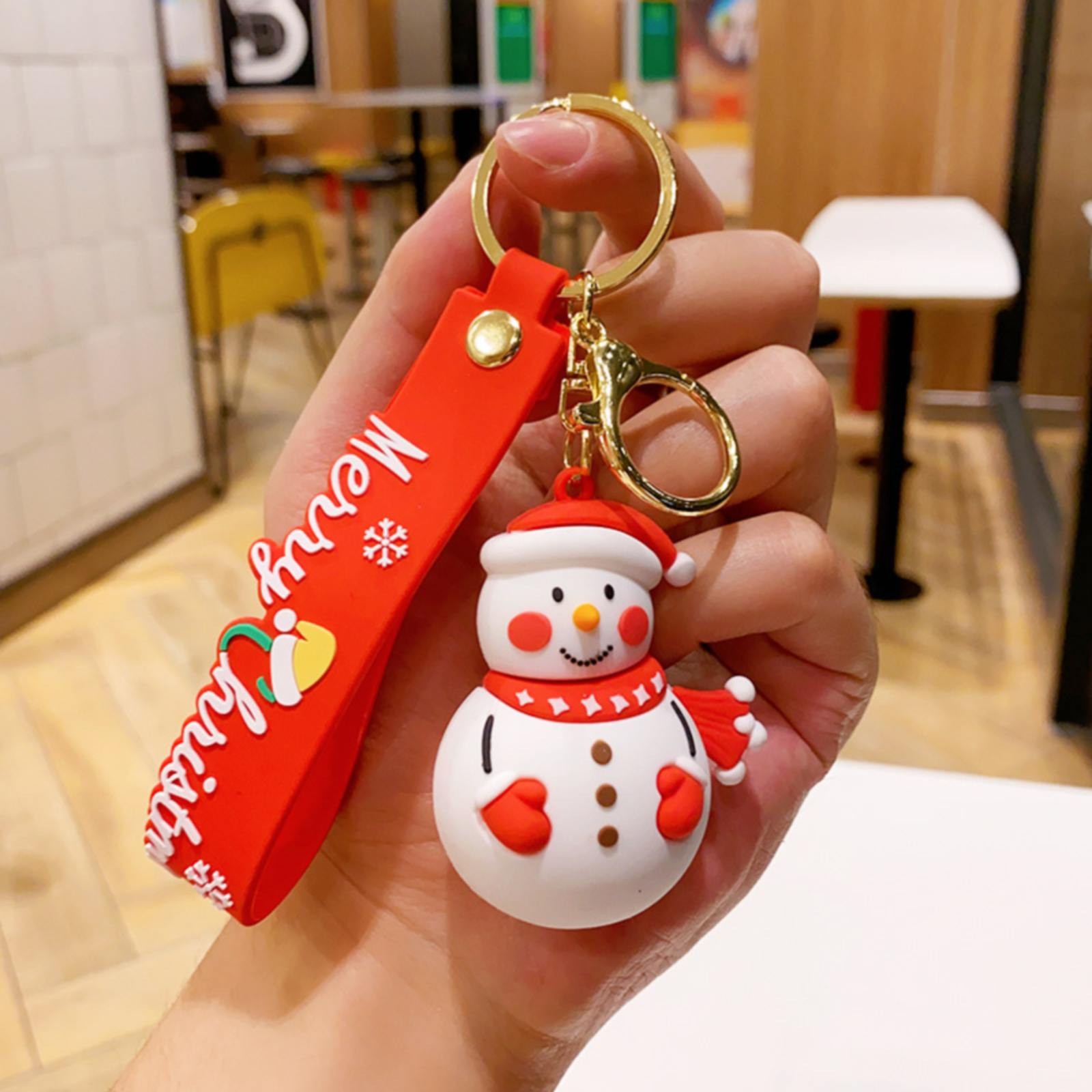 Xubond Christmas Doll Santa Keychain Cartoon Snowman Cute Bag Pendant
