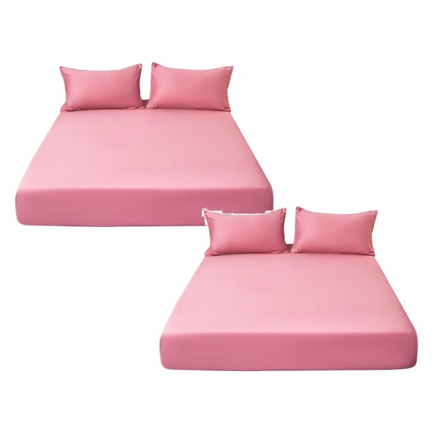 Xubond Fitted Bottom Sheet Queen Solid Color Bed Soft With 11" Deep