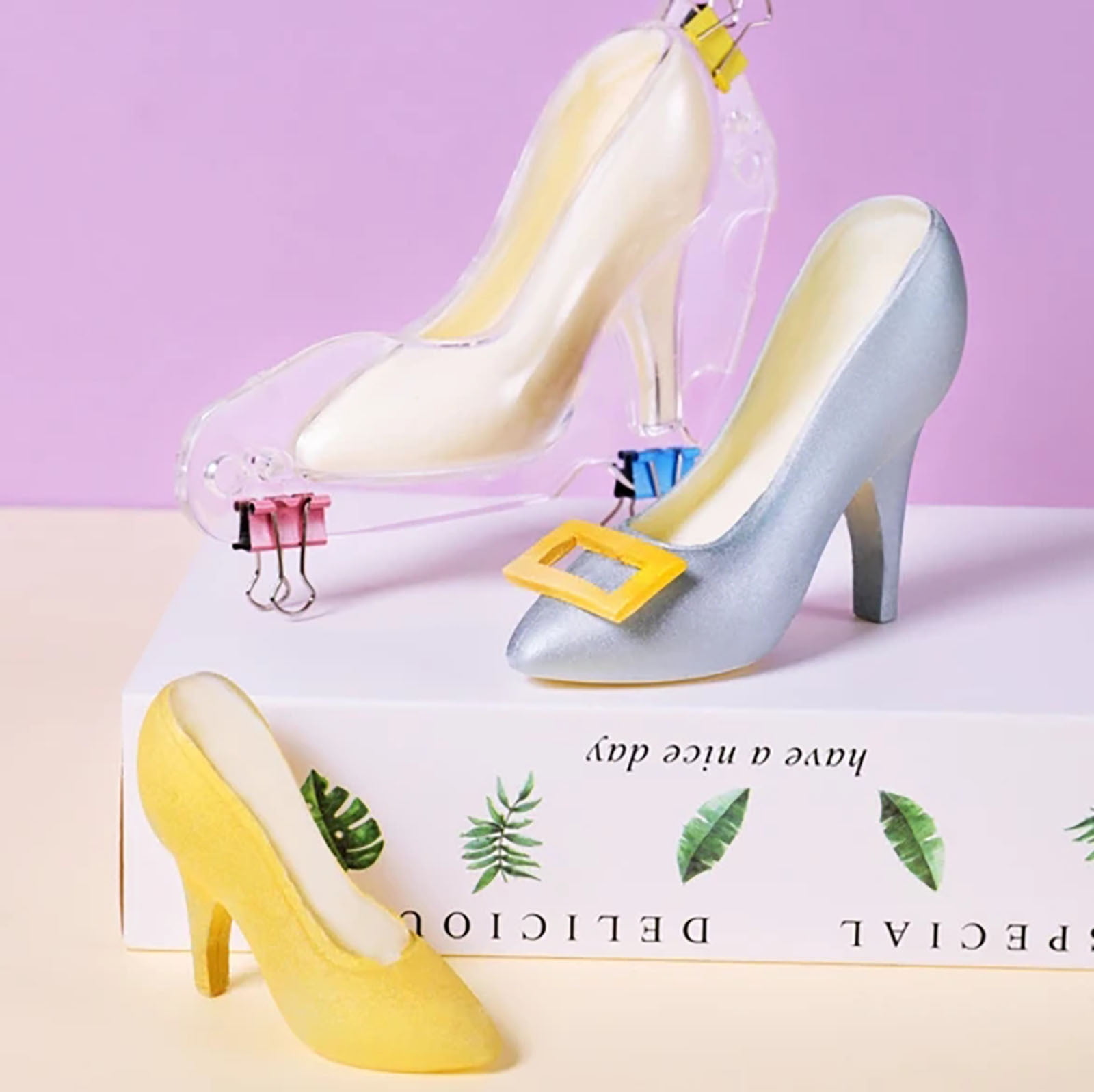 Xubond Plastic Clear High Heel Shoe Chocolate Mould DIY Cake 3D Candy