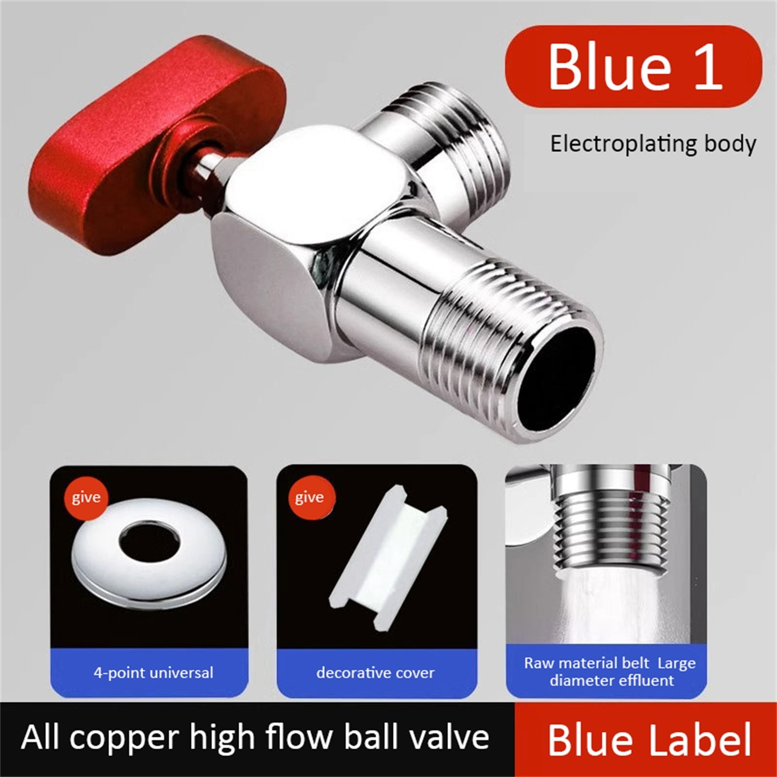 Xubond Sink Faucet, 1/2 Inch All Copper Core Full Open Large Flow Angle Hot And Cold Water Control Special Triangle For Heater Faucet, Silver, Tools