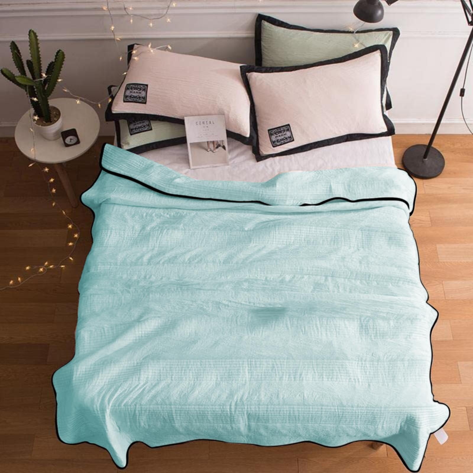 Xubond Solid Color Silk Air Conditioning Blanket Cool Summer Quilted