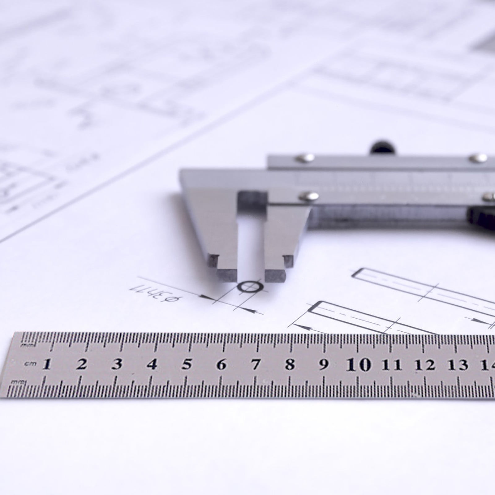 Xubond Tainless Ruler School Measuring Stainless Straight Marking Hole