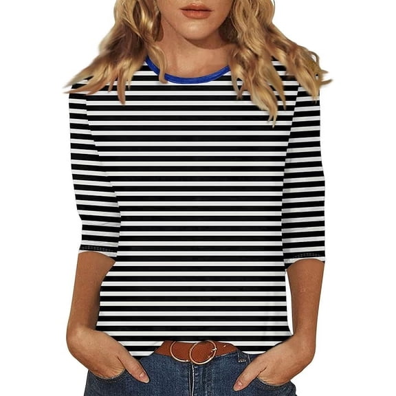 Xuboway 3/4 length sleeve tops for women 2025 plus size Summer Casual Shirts Henley Blouses Dressy Fashion Basic Tee Blouses tunic Clothes