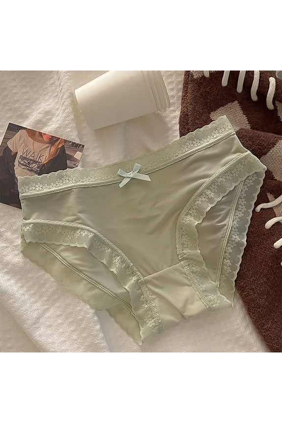 1 Pcs Ladies Underwear Panties Ice Silk Seamless Underwear, Mid Waist Comfort Panties, Smooth Breathable Fit Briefs