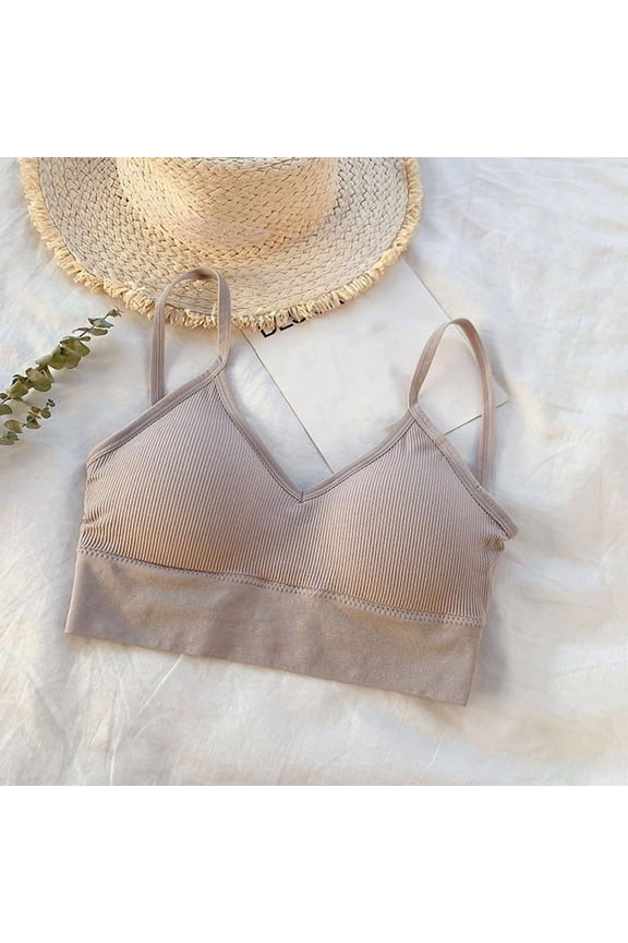 1 Pcs Seamless Bralette with Removable Padded Cups Adjustable Straps Soft Wireless Support for Yoga, Low Back Bra Sleep Bras