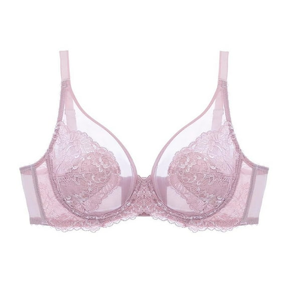 Xucatan 1 Pcs Women's Cozy Floral Embroidered Bra Sheer Balconette Underwire Unlined Everyday Bras