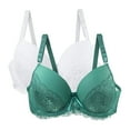 thumbnail image 1 of Xucatan 2pc Women's Lace Push Up Bra Plus Size Underwire Padded Bras Support Full Coverage Plunge Everyday Lift Bra Gift, 1 of 8