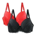 thumbnail image 1 of Xucatan 2pc Women's Lace Push Up Bra Plus Size Underwire Padded Bras Support Full Coverage Plunge Everyday Lift Bra Gift, 1 of 4