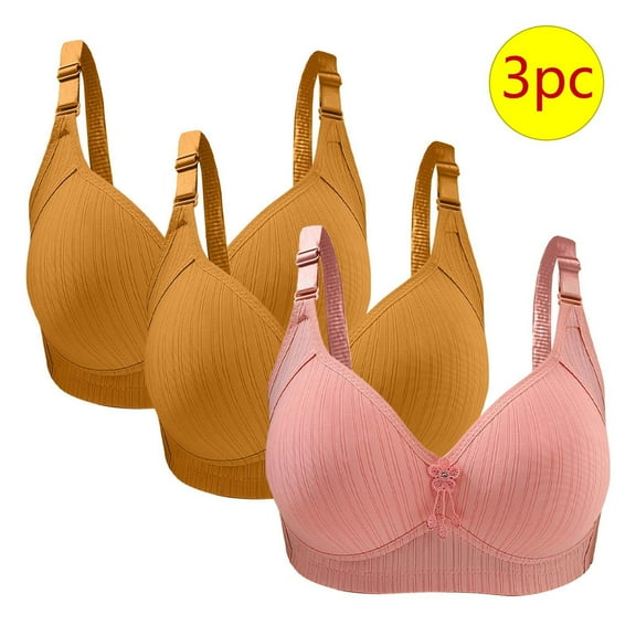 Xucatan 3PC Bras for Women No Underwire Push up Christmas gifts Bralette Everyday Wear Plus Size Comfort Wire Free Full Support Gathered Toget