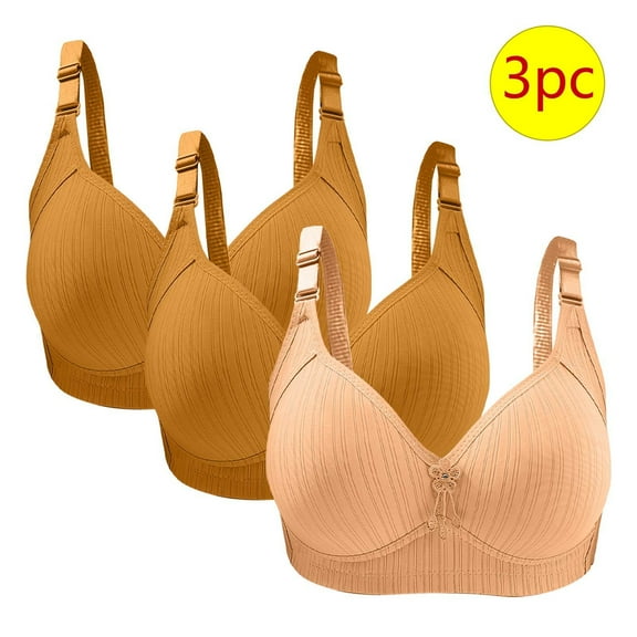 Xucatan 3PC Bras for Women No Underwire Push up Christmas gifts Bralette Everyday Wear Plus Size Comfort Wire Free Full Support Gathered Toget