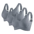 thumbnail image 1 of Xucatan 3PCS Seamless Plus Size Bras for Women Push Up Adjustable Bras Cozy Ribbed Wireless Full Support Sports Bra Solid Color Christmas gifts, 1 of 2