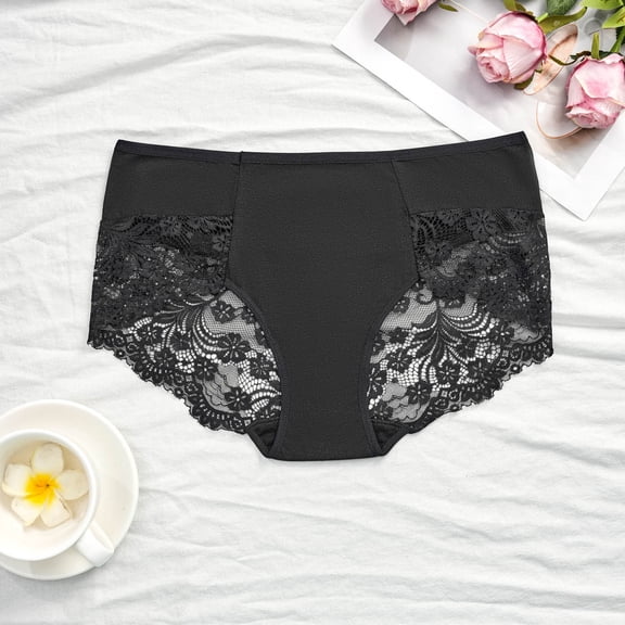 Xucatan 5 Pcs Cozy Underwear for Women Floral Embroidered Cheeky Panties Breathable Bikini for Ladies