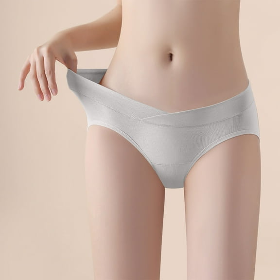 Xucatan 5 Pcs Ladies Underwear Panties Smooth Ice Silk Underwear, Mid Waist Seamless Panties, Breathable Daily Wear