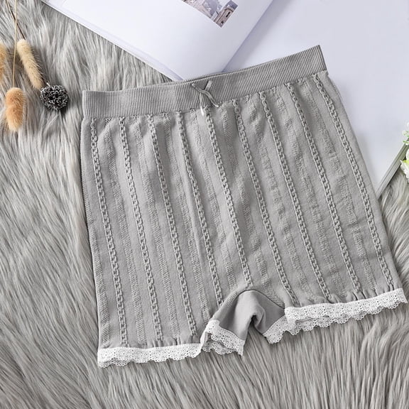 Xucatan 5 Pcs Women Breathable Short Leggings Knitted Pattern Comfortable under Shorts for Middle Waist Design Elastic -day Wear