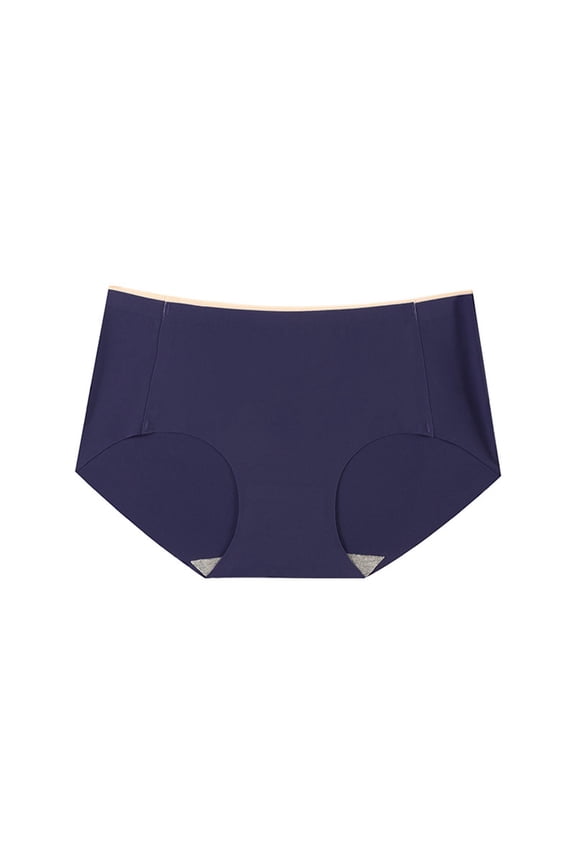 5 Pcs Women's Ice Silk Seamless Panties V Waist Breathable Briefs Full Coverage Soft No Show Underwear