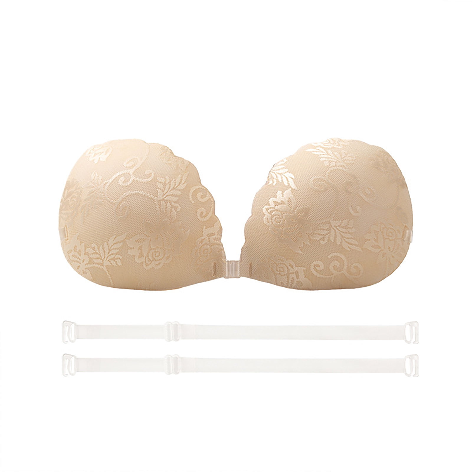 Xucatan Adhesive Bra Push up Strapless Sticky Invisible Upgrade Christmas  gifts Lace Bras for Women Dress Backless with Detachable Strap Nip ple Cover