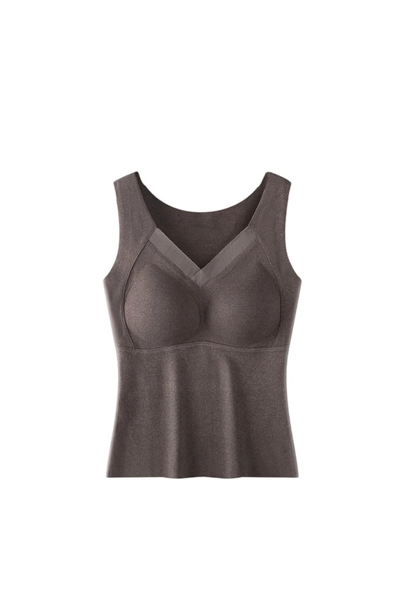 Bra Thermal Underwear for Women High Stretch Fleece Lined Tops with Bra Padded Warm Tank Tops Plus Size Gift