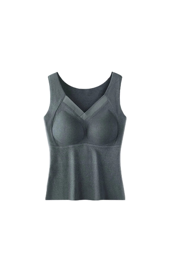 Bra Thermal Underwear for Women High Stretch Fleece Lined Tops with Bra Padded Warm Tank Tops Plus Size Gift