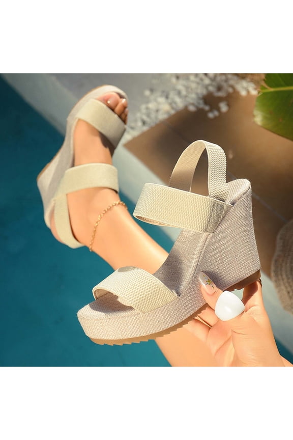 Casual Sandals for Women, Ethnic Style Flat Shoes with Round Toe, Breathable Knit Plus Size Footwear, Versatile Spring Summer Design for Daily Wear Gift