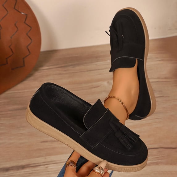 Xucatan Classic Fringe Loafers for Women, Soft Sole Flat Shoes, Versatile Comfortable Walking Flats for Work Weekend Gift