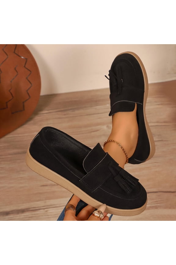 Classic Fringe Loafers for Women, Soft Sole Flat Shoes, Versatile Comfortable Walking Flats for Work Weekend Gift