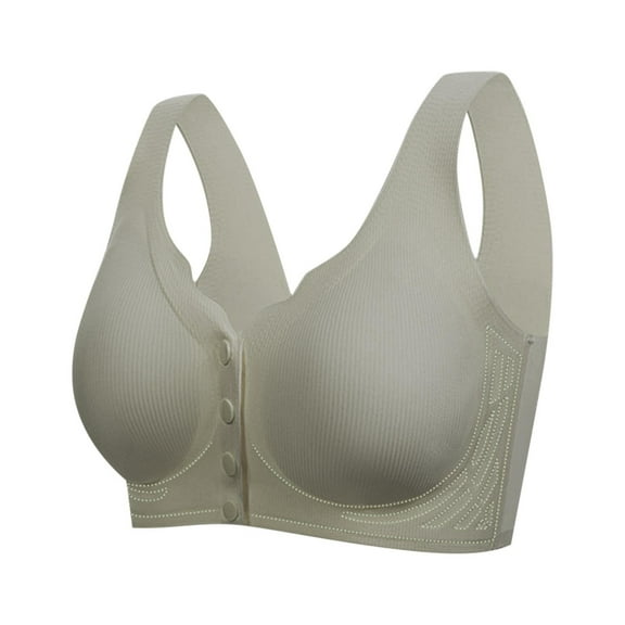 Xucatan Daisy Bras Older Women Seamless No Underwire Front Closure Push Up Comfortable Bralette Full Coverage Plus Size Gift