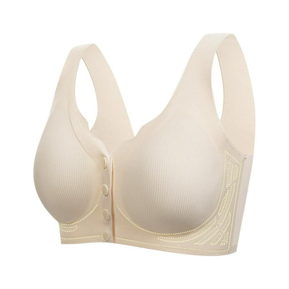 Xucatan Daisy Bras Older Women Seamless No Underwire Front Closure Push Up Comfortable Bralette Full Coverage Plus Size Gift