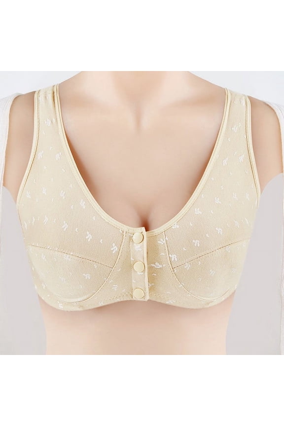 Daisy Bras for Older Women Front Closure Bra No Underwire Full Coverage Comfortable Bras Plus Size Bra Convenient Everyday Bras Gift