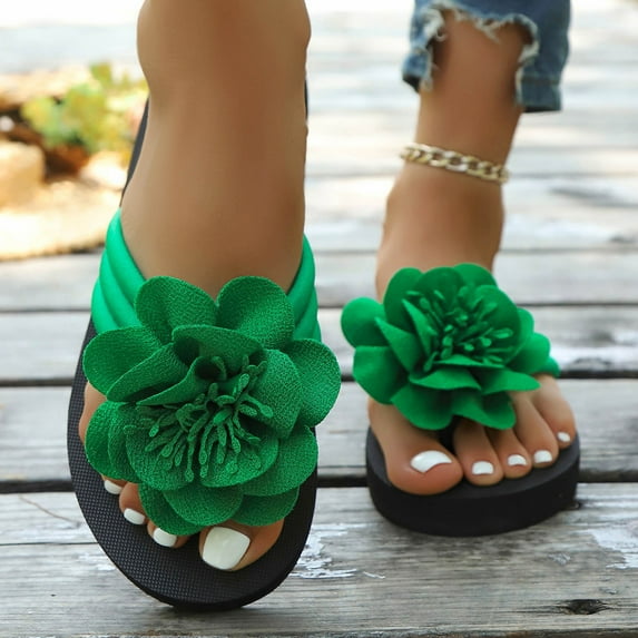 Xucatan Dressy Sandals Women, Wedge Heel with Hollowed Out Accents, Flowers Decoration Versatile Spring Summer Style, Effortless Sophisticated Look Gift