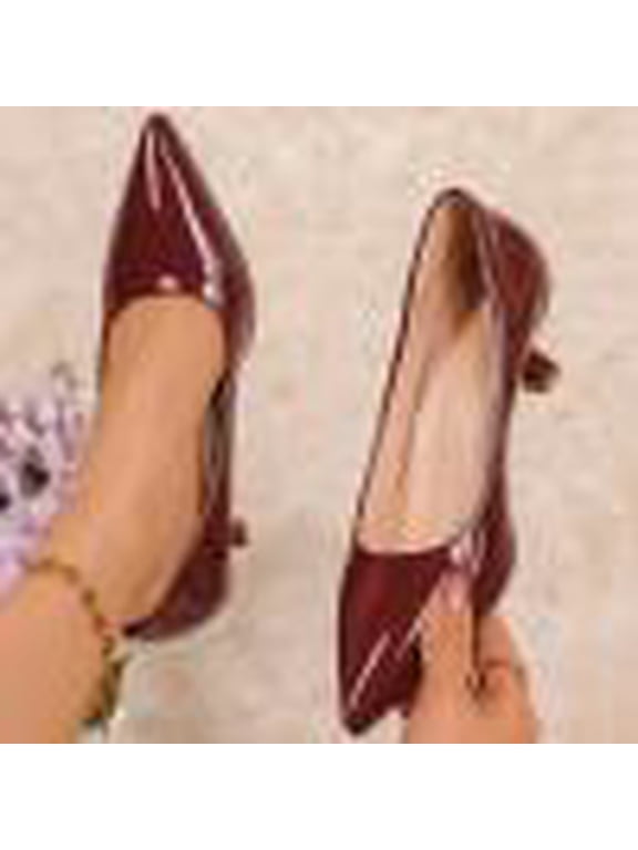 Elegant Patent Leather Heels for Women, Pointed Toe Dress Pumps, Versatile Office Evening Shoes, Stylish Footwear for Casual Professional Wear Gift