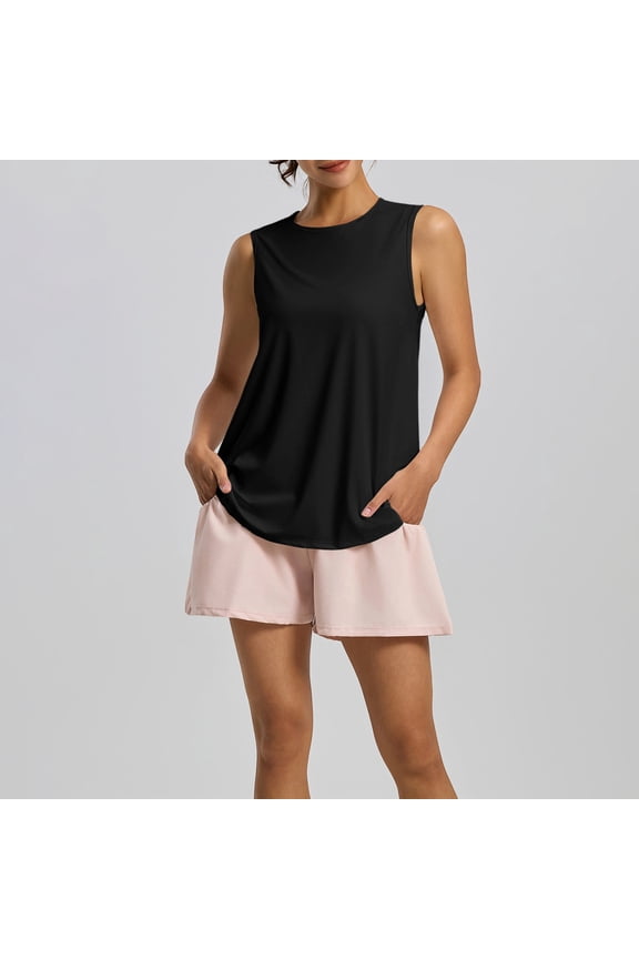 Fashion Sleeveless Athletic Tops for Women, Relaxed Fit Sports Tanks with Mesh Panel, Breathable Workout Blouses, Versatile Gym Shirts for Yoga or Training Gift