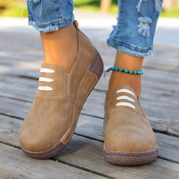 Xucatan Fashion Sneakers for Women Sneakers For Women Slip On Low Top Casual Walking Shoes Dressy Summer Fashion Comfort Non Slip Flats Loafers Gift