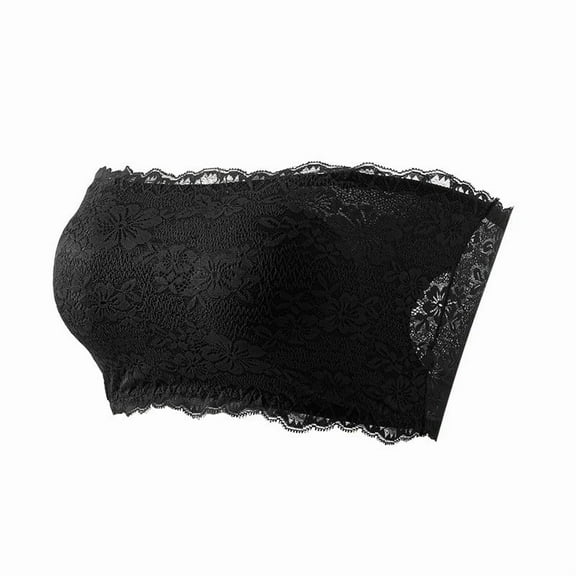 Xucatan Floral Lace Bandeau Bras for Women - Wireless Tube Bra Strapless Lace Bralette Top Bra Full Coverage No Underwire Floral Gift