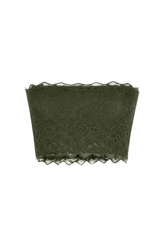 Floral Lace Tube Top Bras For Women Bandeau Strapless Bras Seamless Stretchy Chest Wrap Christmas gifts